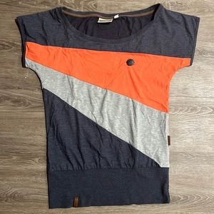 Naketano - Tshirt in navy, pink and grey - Size Large